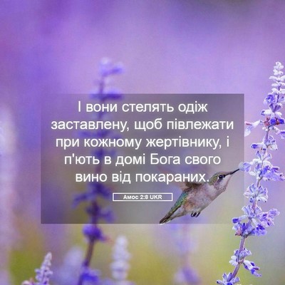 Picture 05 - Амос 2:8 UKR - І вони стелять одіж - Bible Verse Picture
