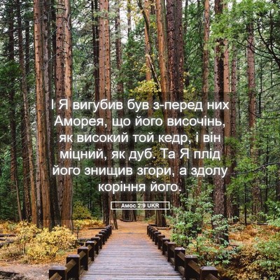 Picture 05 - Амос 2:9 UKR - І Я вигубив був з-перед них - Bible Verse Picture