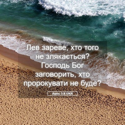 Picture 05 - Амос 3:8 UKR - Лев зареве, хто того не - Bible Verse Picture