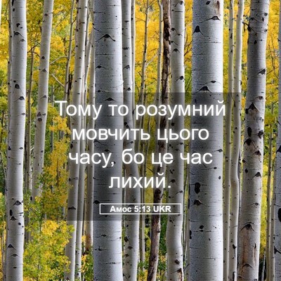 Picture 05 - Амос 5:13 UKR - Тому то розумний мовчить - Bible Verse Picture