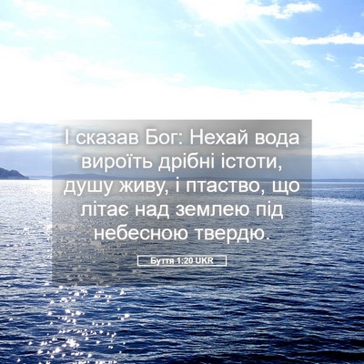 Picture 05 - Буття 1:20 UKR - І сказав Бог: Нехай вода - Bible Verse Picture