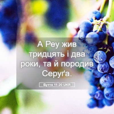 Picture 05 - Буття 11:20 UKR - А Реу жив тридцять і два - Bible Verse Picture