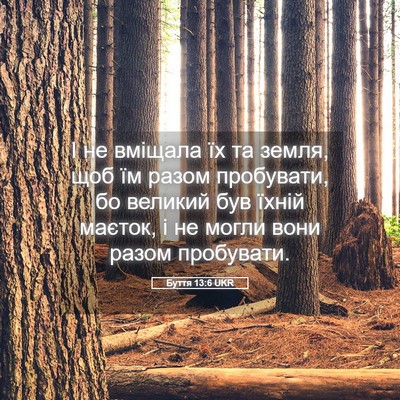 Picture 05 - Буття 13:6 UKR - І не вміщала їх та земля, - Bible Verse Picture