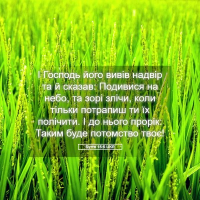Picture 05 - Буття 15:5 UKR - І Господь його вивів - Bible Verse Picture