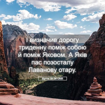 Picture 05 - Буття 30:36 UKR - І визначив дорогу триденну - Bible Verse Picture