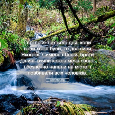 Picture 05 - Буття 34:25 UKR - І сталося третього дня, - Bible Verse Picture