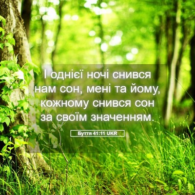 Picture 05 - Буття 41:11 UKR - І однієї ночі снився нам - Bible Verse Picture
