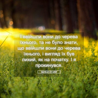 Picture 05 - Буття 41:21 UKR - І ввійшли вони до черева - Bible Verse Picture