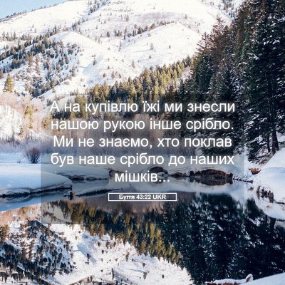 Picture 05 - Буття 43:22 UKR - А на купівлю їжі ми знесли - Bible Verse Picture