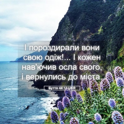 Picture 05 - Буття 44:13 UKR - І пороздирали вони свою - Bible Verse Picture