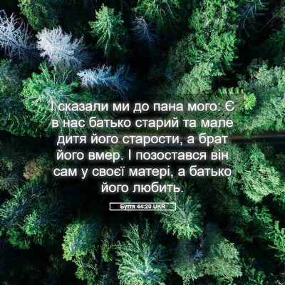 Picture 05 - Буття 44:20 UKR - І сказали ми до пана мого: Є - Bible Verse Picture