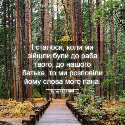 Picture 05 - Буття 44:24 UKR - І сталося, коли ми зійшли - Bible Verse Picture