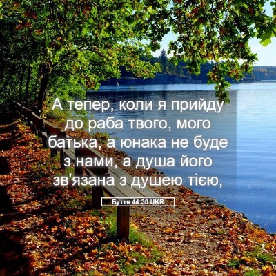 Picture 05 - Буття 44:30 UKR - А тепер, коли я прийду до - Bible Verse Picture