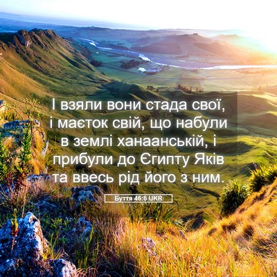 Picture 05 - Буття 46:6 UKR - І взяли вони стада свої, і - Bible Verse Picture