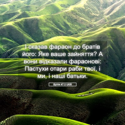 Picture 05 - Буття 47:3 UKR - І сказав фараон до братів - Bible Verse Picture