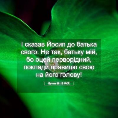Picture 05 - Буття 48:18 UKR - І сказав Йосип до батька - Bible Verse Picture