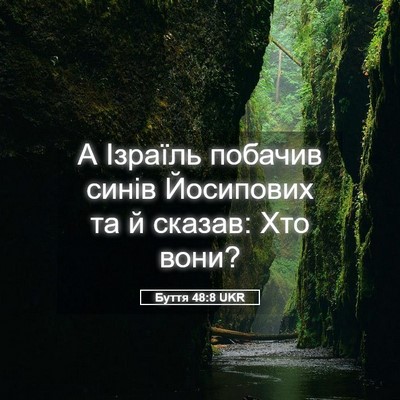 Picture 05 - Буття 48:8 UKR - А Ізраїль побачив синів - Bible Verse Picture