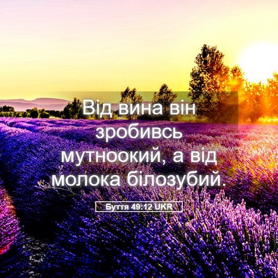 Picture 05 - Буття 49:12 UKR - Від вина він зробивсь - Bible Verse Picture