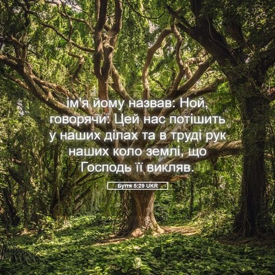 Picture 05 - Буття 5:29 UKR - ім'я йому назвав: Ной, - Bible Verse Picture