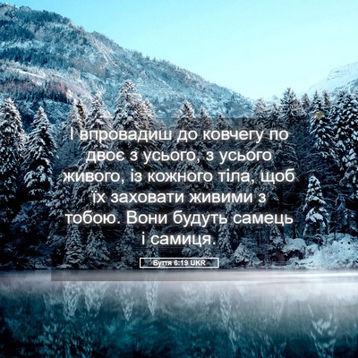 Picture 05 - Буття 6:19 UKR - І впровадиш до ковчегу по - Bible Verse Picture
