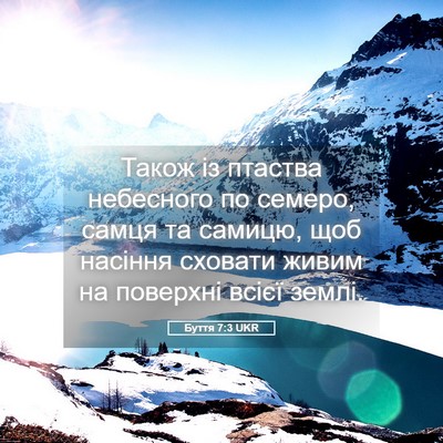 Picture 05 - Буття 7:3 UKR - Також із птаства небесного - Bible Verse Picture