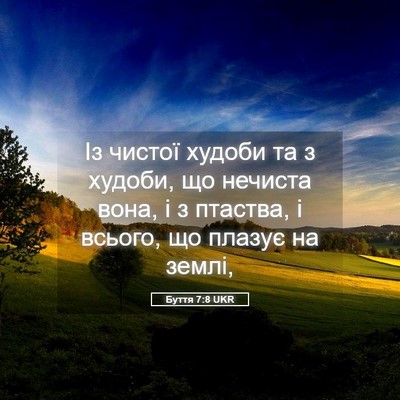 Picture 05 - Буття 7:8 UKR - Із чистої худоби та з - Bible Verse Picture