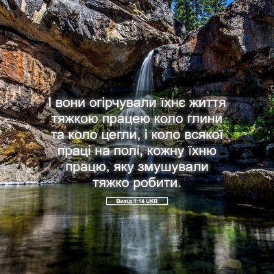 Picture 05 - Вихід 1:14 UKR - І вони огірчували їхнє - Bible Verse Picture