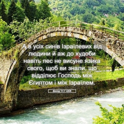 Picture 05 - Вихід 11:7 UKR - А в усіх синів Ізраїлевих - Bible Verse Picture