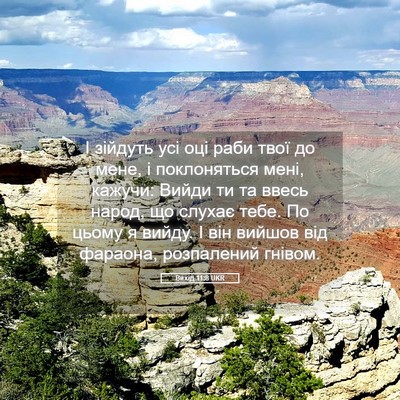 Picture 05 - Вихід 11:8 UKR - І зійдуть усі оці раби твої - Bible Verse Picture
