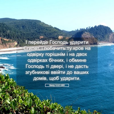 Picture 05 - Вихід 12:23 UKR - І перейде Господь ударити - Bible Verse Picture
