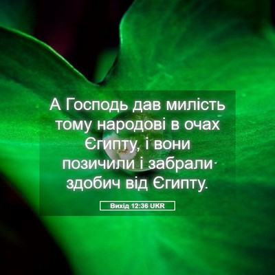 Picture 05 - Вихід 12:36 UKR - А Господь дав милість тому - Bible Verse Picture