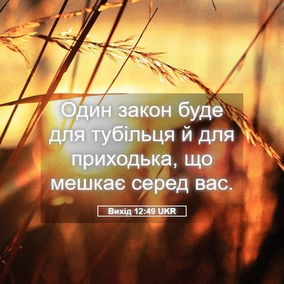 Picture 05 - Вихід 12:49 UKR - Один закон буде для - Bible Verse Picture