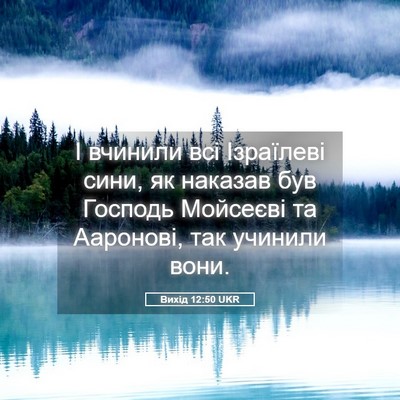 Picture 05 - Вихід 12:50 UKR - І вчинили всі Ізраїлеві - Bible Verse Picture