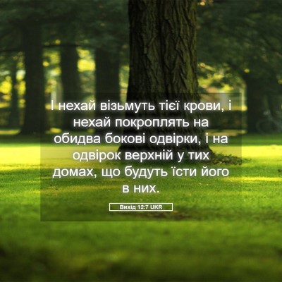 Picture 05 - Вихід 12:7 UKR - І нехай візьмуть тієї - Bible Verse Picture