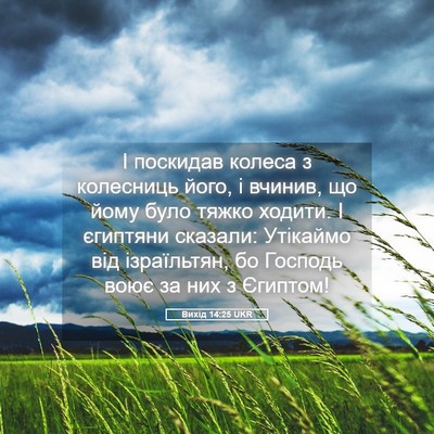 Picture 05 - Вихід 14:25 UKR - І поскидав колеса з - Bible Verse Picture