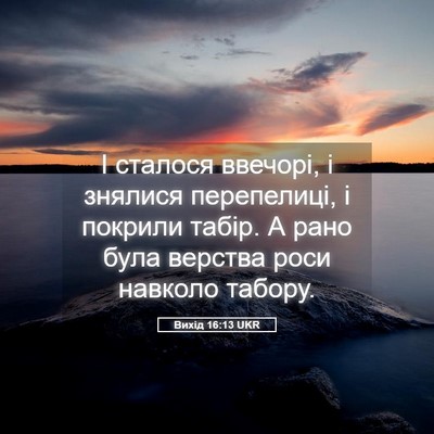 Picture 05 - Вихід 16:13 UKR - І сталося ввечорі, і - Bible Verse Picture