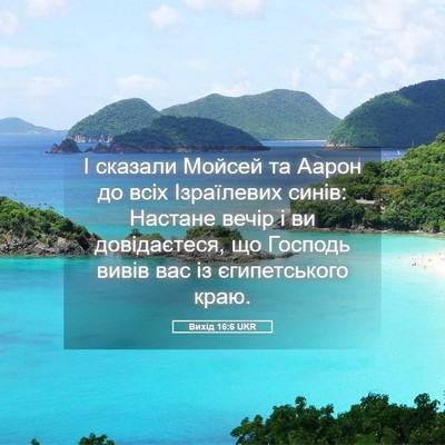 Picture 05 - Вихід 16:6 UKR - І сказали Мойсей та Аарон - Bible Verse Picture
