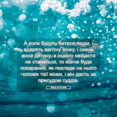 Picture 05 - Вихід 21:22 UKR - А коли будуть битися люди, - Bible Verse Picture