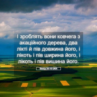 Picture 05 - Вихід 25:10 UKR - І зроблять вони ковчега з - Bible Verse Picture
