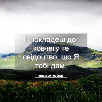 Picture 05 - Вихід 25:16 UKR - І покладеш до ковчегу те - Bible Verse Picture