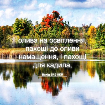 Picture 05 - Вихід 25:6 UKR - олива на освітлення, - Bible Verse Picture