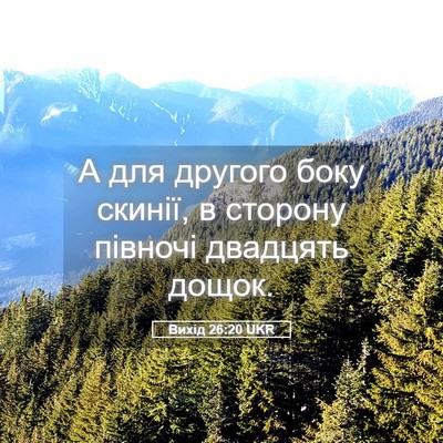 Picture 05 - Вихід 26:20 UKR - А для другого боку скинії, - Bible Verse Picture