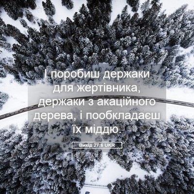 Picture 05 - Вихід 27:6 UKR - І поробиш держаки для - Bible Verse Picture