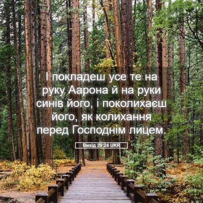 Picture 05 - Вихід 29:24 UKR - І покладеш усе те на руку - Bible Verse Picture