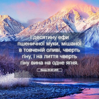 Picture 05 - Вихід 29:40 UKR - І десятину ефи пшеничної - Bible Verse Picture