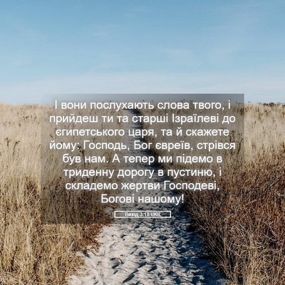 Picture 05 - Вихід 3:18 UKR - І вони послухають слова - Bible Verse Picture