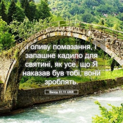 Picture 05 - Вихід 31:11 UKR - і оливу помазання, і - Bible Verse Picture