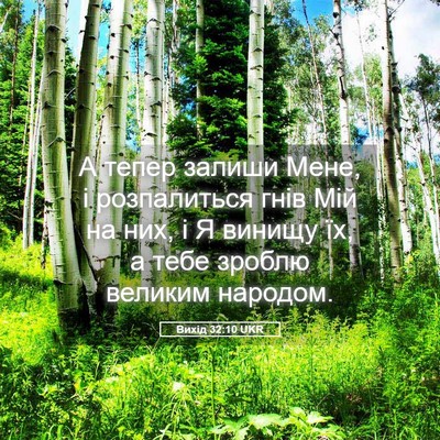 Picture 05 - Вихід 32:10 UKR - А тепер залиши Мене, і - Bible Verse Picture