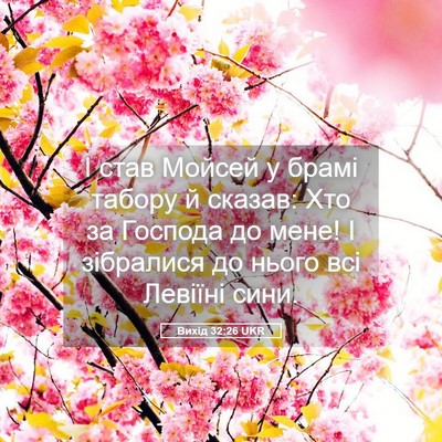 Picture 05 - Вихід 32:26 UKR - І став Мойсей у брамі - Bible Verse Picture