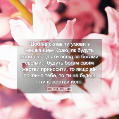 Picture 05 - Вихід 34:15 UKR - Щоб не склав ти умови з - Bible Verse Picture